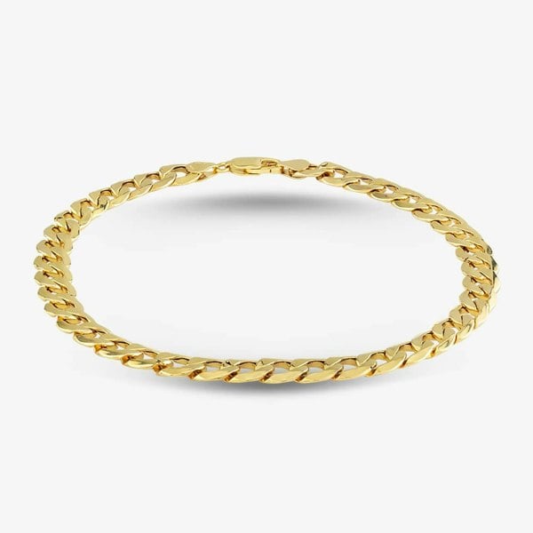 T. H. Baker 9ct Yellow Gold 8.5 Inch Curb Chain Bracelet D152306WB