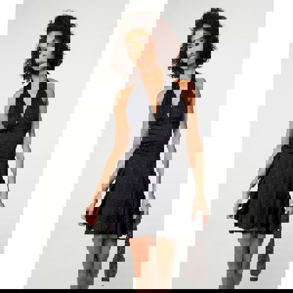 Pink Vanilla Diamante Slinky Halter Dress