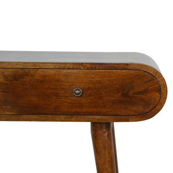 Wyld Haus Como Chestnut Mango Wood OvalcConsole Table 2 Drawers