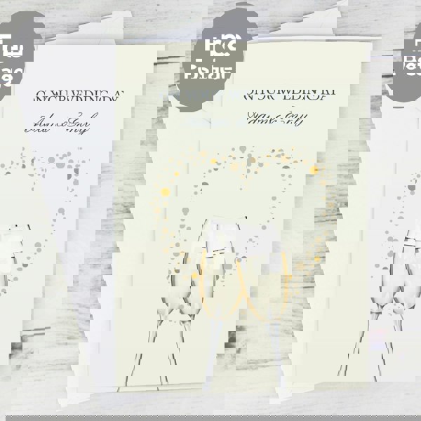 Personalised Memento Company Personalised Gold Champagne Flutes Card