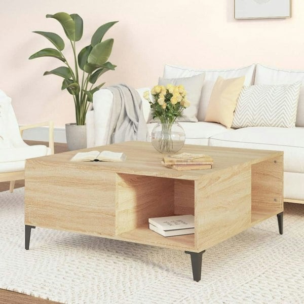 Berkfield Coffee Table Sonoma Oak 80x80x36.5 cm Engineered Wood