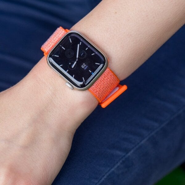 The Colourful Aura Apple Iwatch Watch Colourful Nylon Strap Band For Series 7 6 5 4 3 2 & SE - Orange