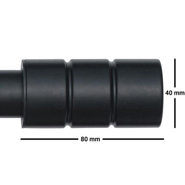 A.Unique Home Plain Barrel Extendable Curtain Pole (25/28mm) (Matte Black,70cm - 120cm)