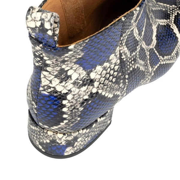 Embassy London Iris - Blue Snake - Women's leather ankle boot with soft insoles