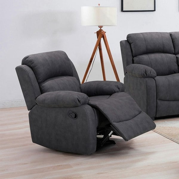 Alaska Grey Full Fabric 3 Piece Sofa Suite - 3