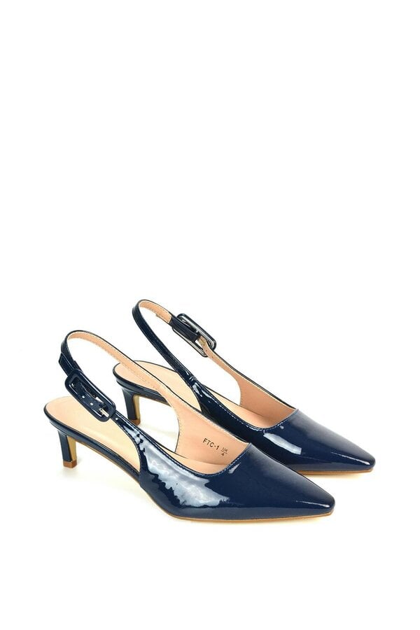 XY LONDON Kitten Heel Court Shoes With Slingback