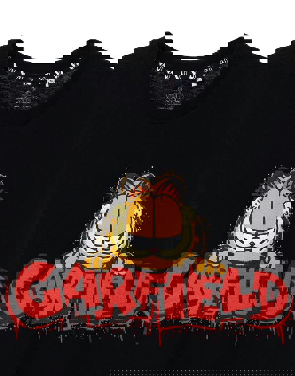 Garfield Mens Black Graffiti Short Sleeved T-Shirt