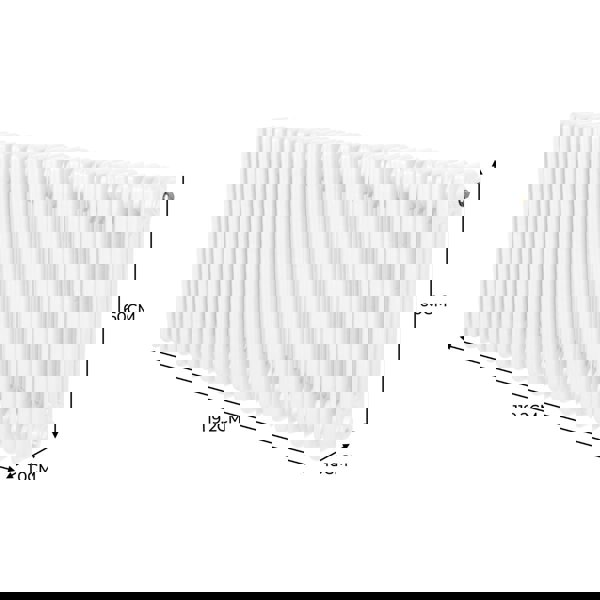 Monstershop Traditional 3 Column Radiator - 600 x 1192mm - White