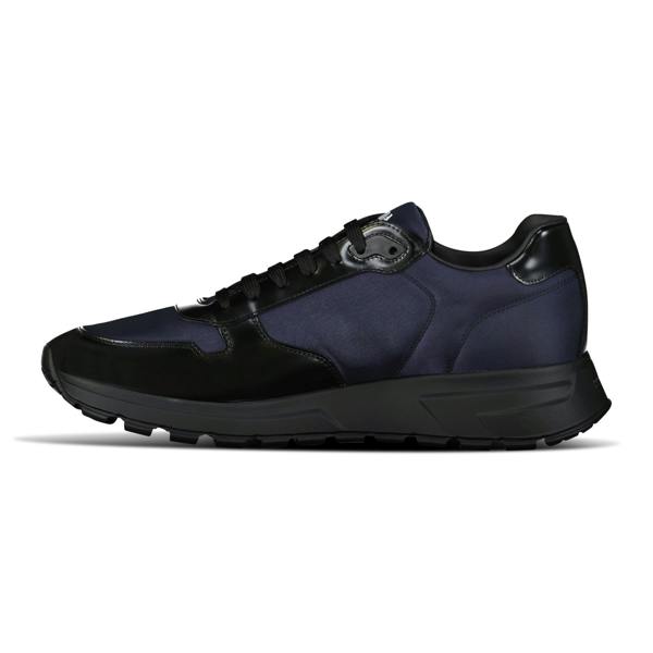 Prada Prax 01 Re-Nylon Leather Sneakers Navy & Black - chancefashionco