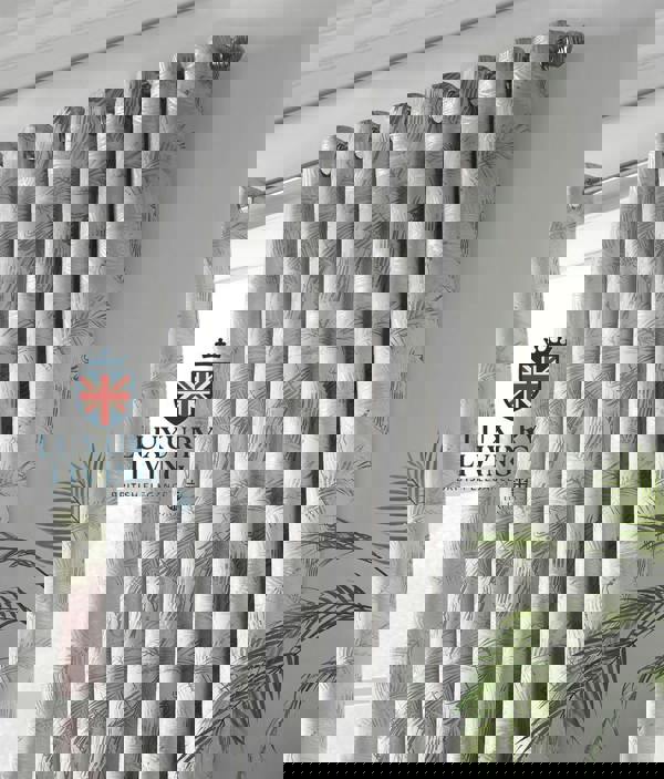 Luxury Living Luxury Fern Jacquard Ring Top Ready Made Curtains