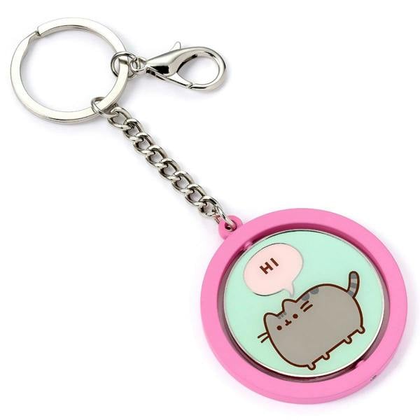 The Carat Shop Pusheen the Cat Pink & Blue "Hi , Bye" Spinning Keyring