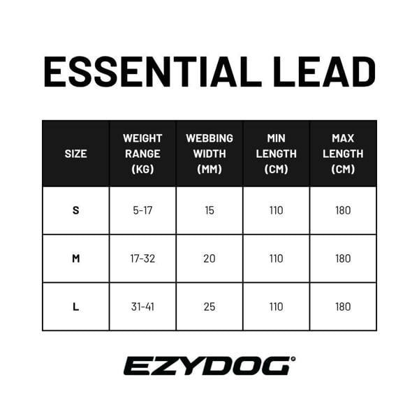 EzyDog Essential Zero Shock Dog Lead in Black
