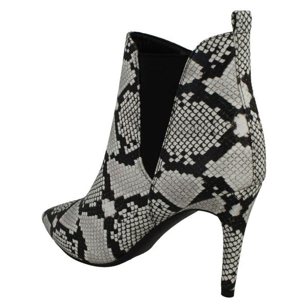 Spot On Ladies Spot On Snake Print Ankle Boots F50990