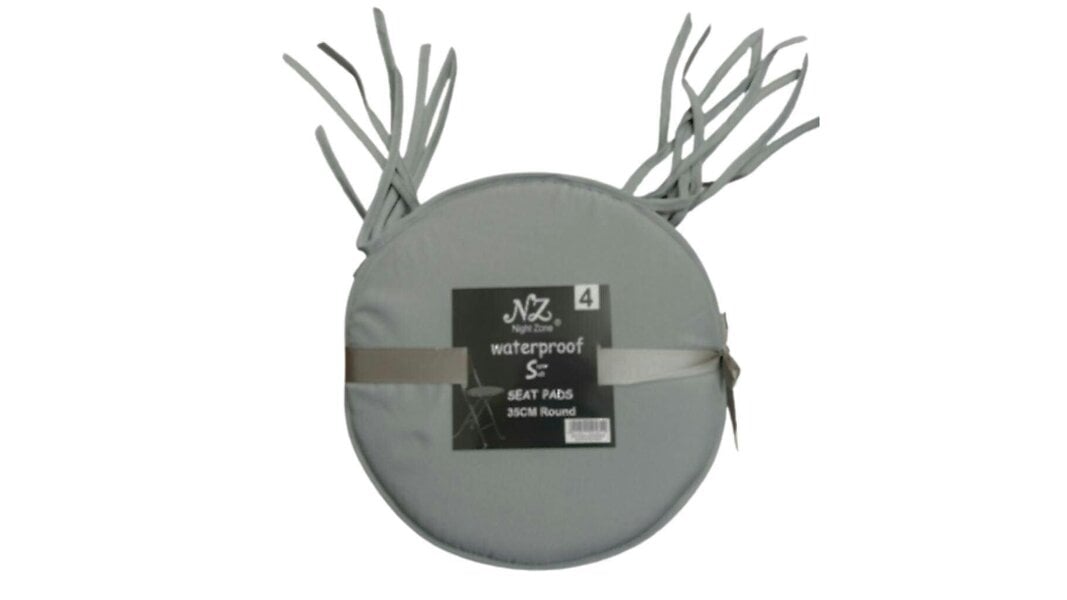 Night Zone Waterproof Round Seat Cushion 35 cm – Indoor & Outdoor Garden Patio Chair Pad - Grey