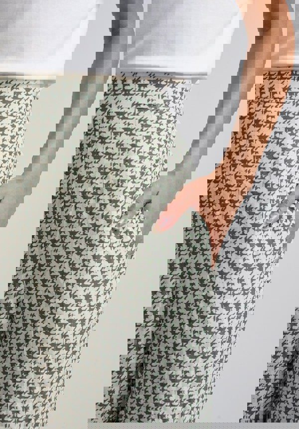 Leon Houndstooth Trouser in Green