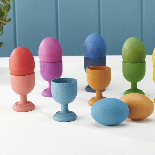tickit Rainbow Wooden Egg Cups