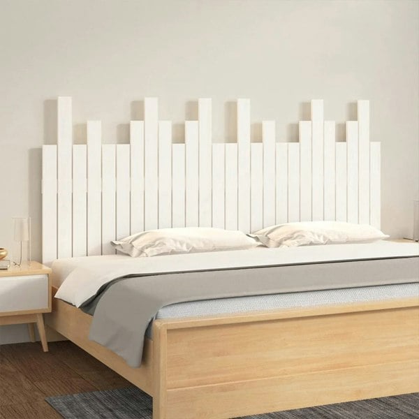 Berkfield Wall Headboard White 166x3x80 cm Solid Wood Pine