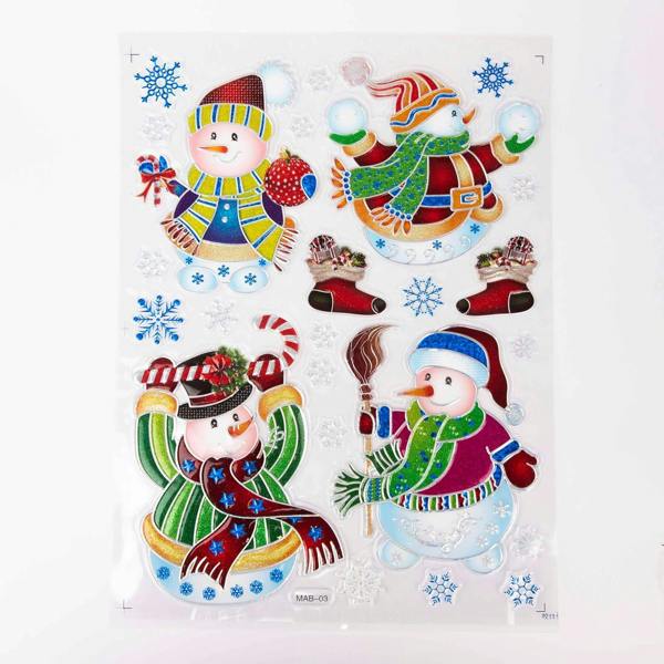4 Pack 3D Christmas Window Stickers Assorted PVC Clings for Glass and Smooth Surfaces image 6