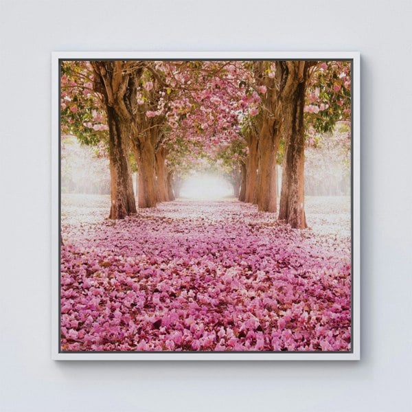 Warren Reed Pink Flower Tree Tunnel Framed Canvas