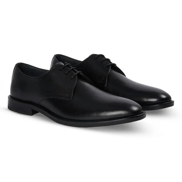 Paul Andrew Henley - Men's Black Classic Plain Toe Derby Shoes