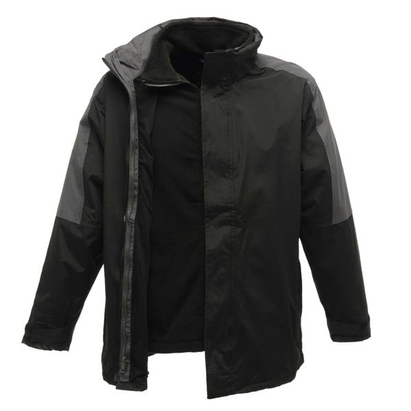 Regatta Men's Defender III 3-in-1 Waterproof Windproof Jacket / Performance Jacket - Black/Seal Grey