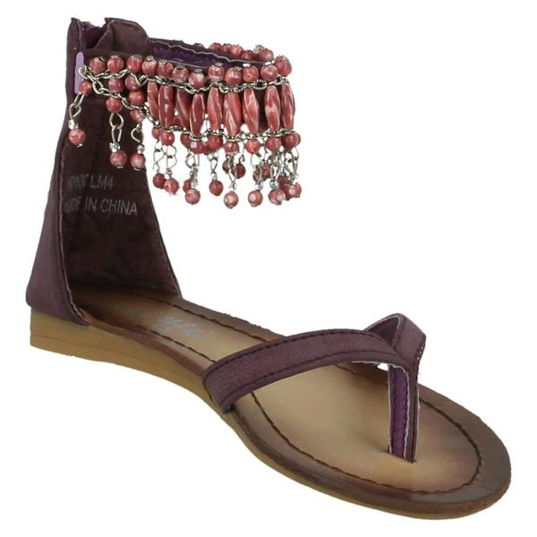 Cutie Girls Cutie Beaded Ankle Strap Toe Post Sandals