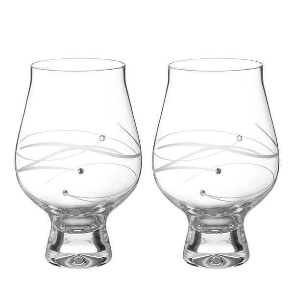 Diamante Spiral Crystal Gin Goblets Adorned with Swarovski® Crystals - Set of 2