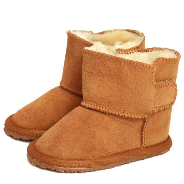 Eastern Counties Leather Baby Frankie Rubber Sole Sheepskin Boots - Tan - 