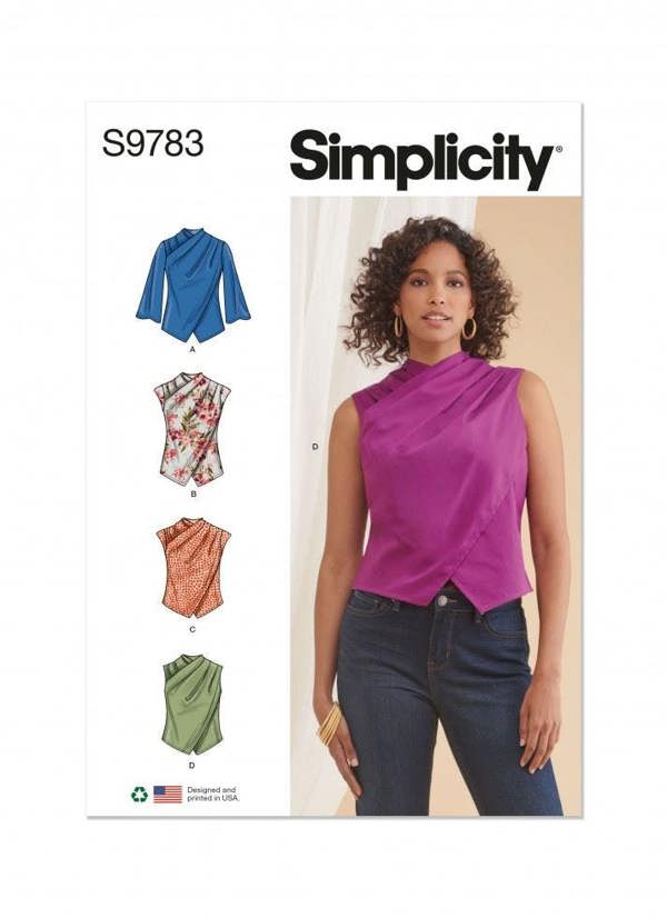 Simplicity Sewing Pattern 9783, Tops for Women, H5 (6-8-10-12-14) - Intermediate