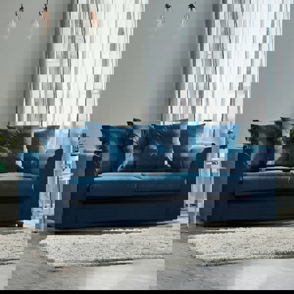 Furnishings For Less Fernando Plush Velvet Fabric 3 Seater Sofa