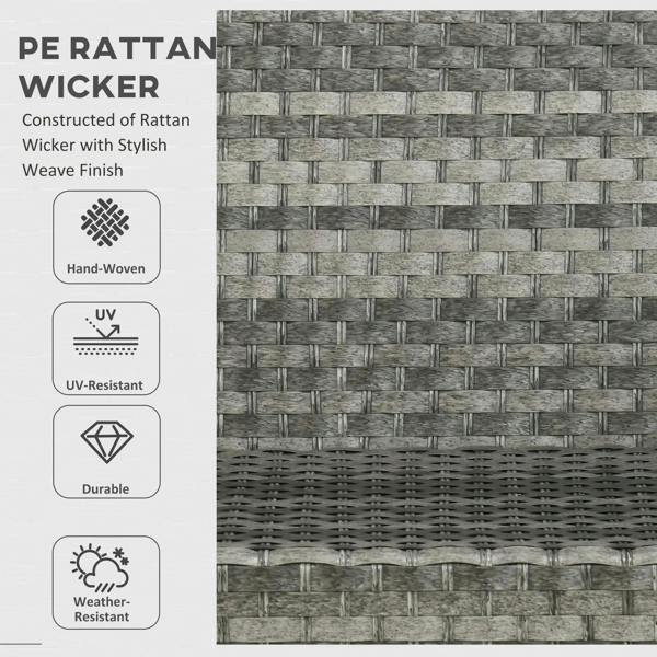 Grey rattan wicker weave panel close-up with dense woven texture