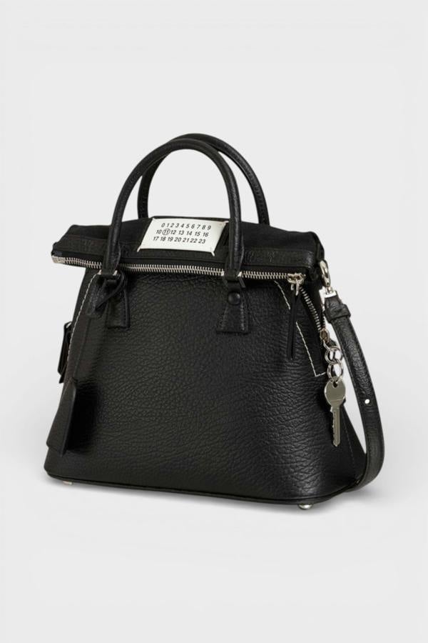 Maison Margiela Mini 5AC Grained Leather Top Handle Bag Black