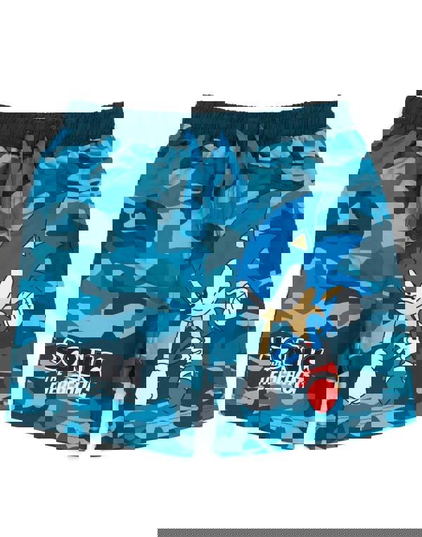 Sonic the Hedgehog Boys Blue Camo Swim Shorts