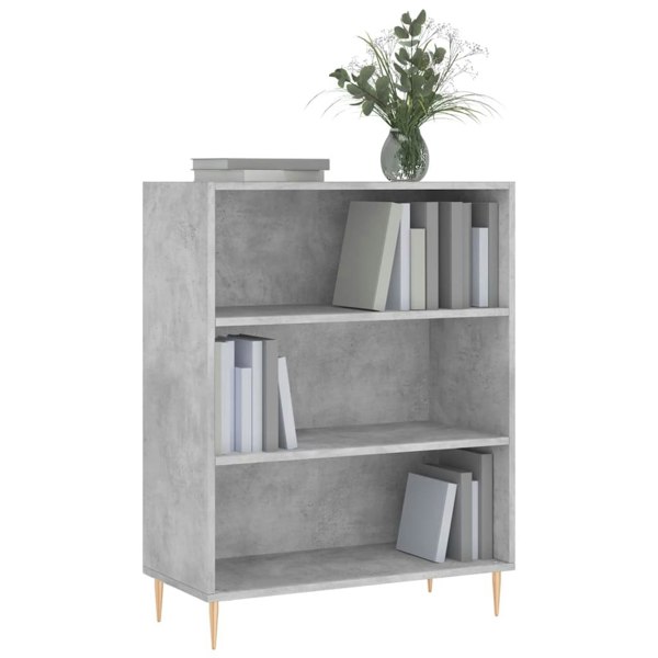 Berkfield Bookcase Concrete Grey 69.5x32.5x90 cm Engineered Wood