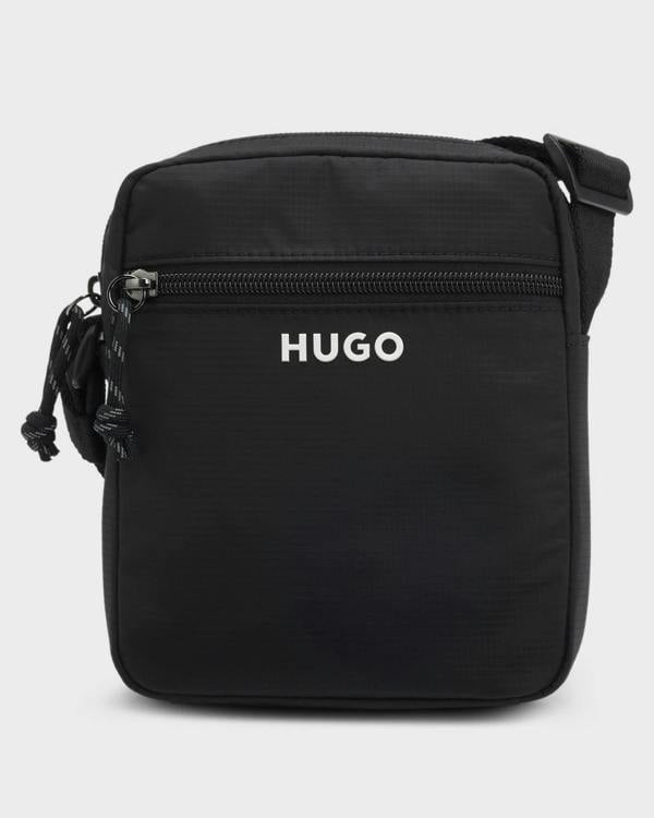 HUGO Everett Mens Crossbody Bag with Contrast Logo  - Black 001