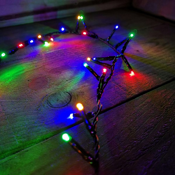 Samuel Alexander 1500 LED 37.5m Indoor Outdoor Christmas Multi Function Mains Operated String Lights with Timer in Multicoloured