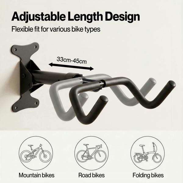 MONVELO Bike Wall Mount Rack Foldable Bicycle Storage Hanger Holder Adjustable