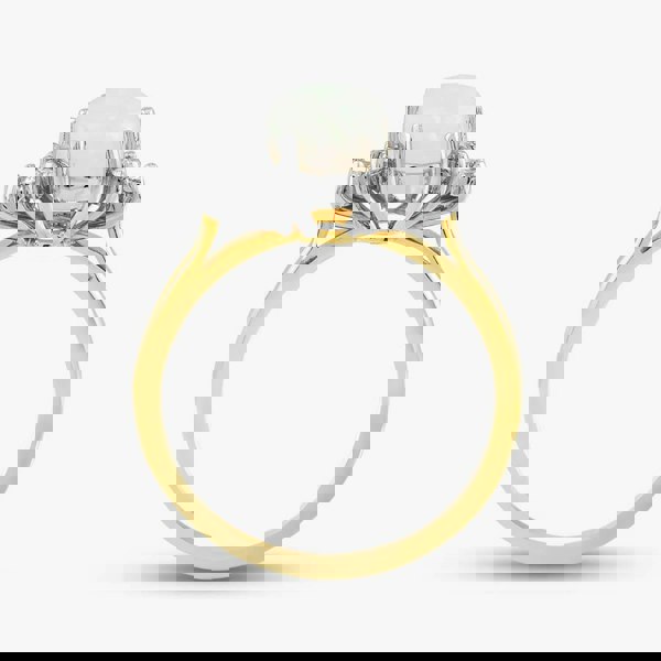 T. H. Baker 18ct Yellow Gold Oval Opal & Diamond Shoulder Set Ring 59010OPG8 L