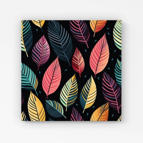 Warren Reed Colourful Leaves Pattern Canvas