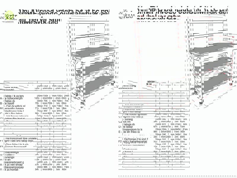 Wooden MDF Top Workbench – Sturdy Mobile Workstation with Back Panel, Double Shelf, and Wheels, Ideal for Dry Indoor Spaces Such as Garages, Workshops, and Studios