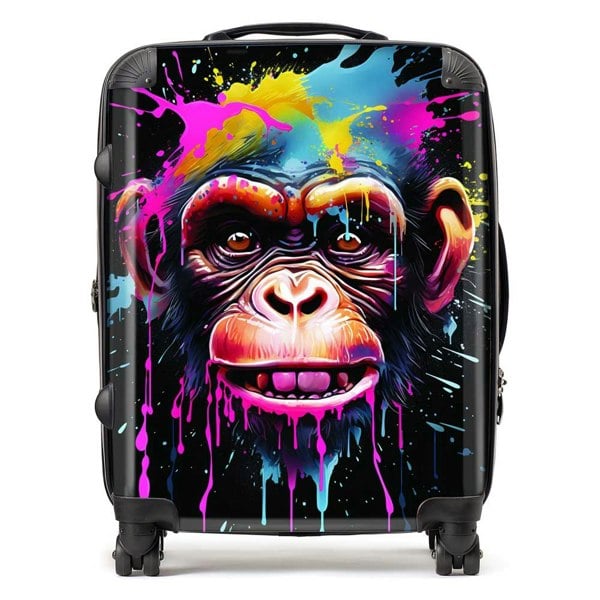 Warren Reed Multi Coloured Monkey Face Splashart Suitcase