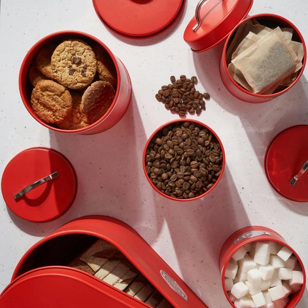 Cooks Professional 5 Piece Kitchen Storage Set | Red / Silver