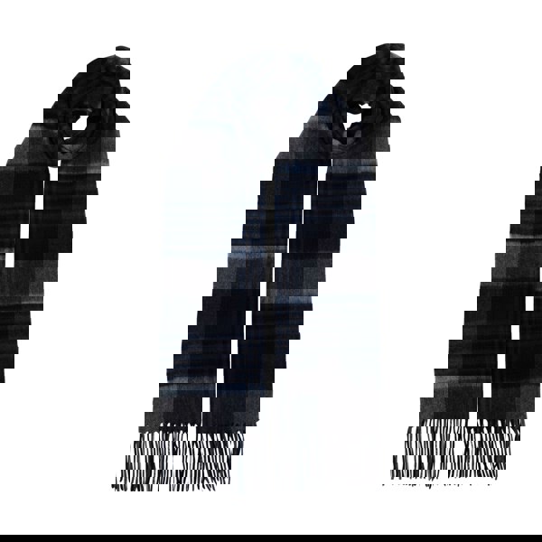 Check Cashmere Scarf Blue