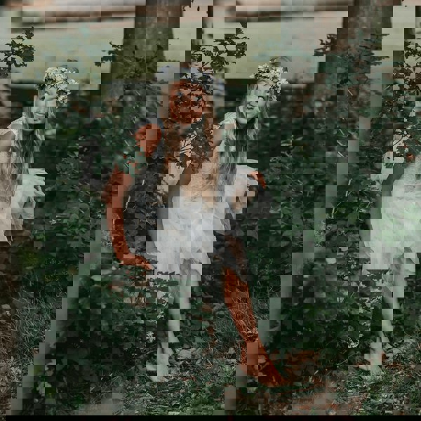 Boho Dreams Dress - Ivory Applique - UK Flower Girl Boutique