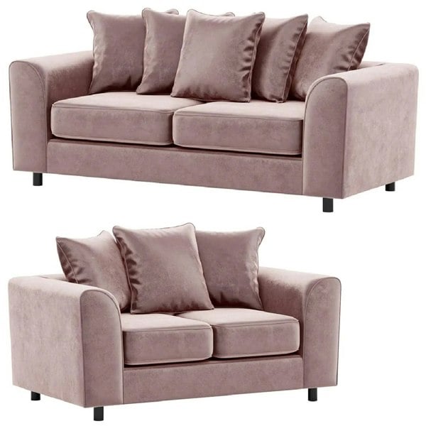 Furnishings For Less Brooklyn Full Foam Plush Velvet Sofa Suite