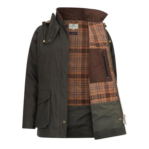 Hoggs of Fife Kelso waterproof ladies wax jacket with waterproof drip strip and drop liner for added protection from the rain