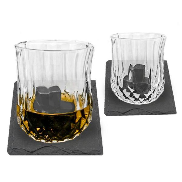 Personalised Whisky Glasses And Stones Set - product in use