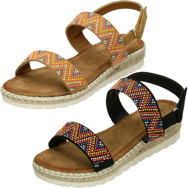 Savannah Ladies Savannah Coloured Studded Sandals