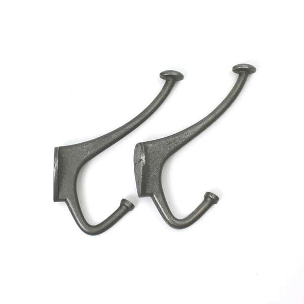Antique Cast Iron Flat Top Double Hat & Coat Hook 150mm - Pack of 2