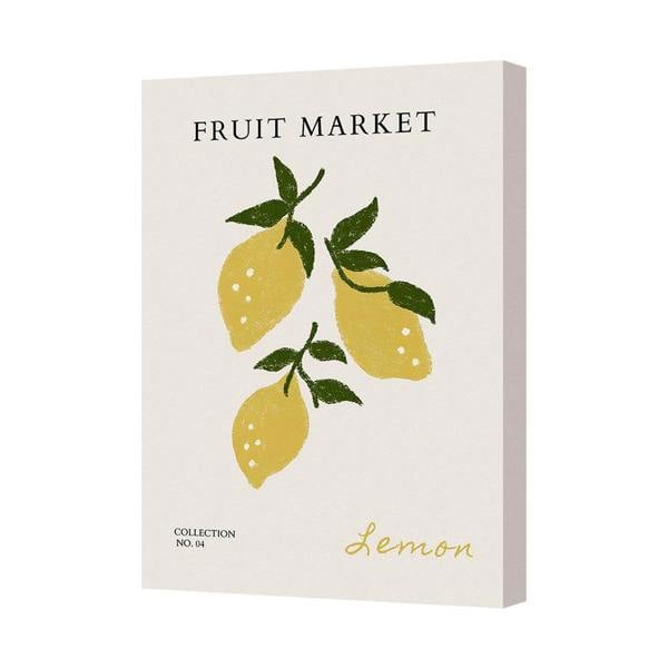 Benjamin Tate Design Fruit Market Lemon Canvas Art Print Handmade In The United Kingdom